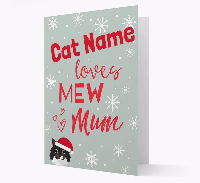 'I Woof You Mum' Card with your {breedFullName} Christmas Icon